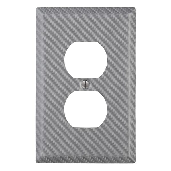 AMERELLE Branston 1 Gang Duplex Steel Wall Plate - Silver