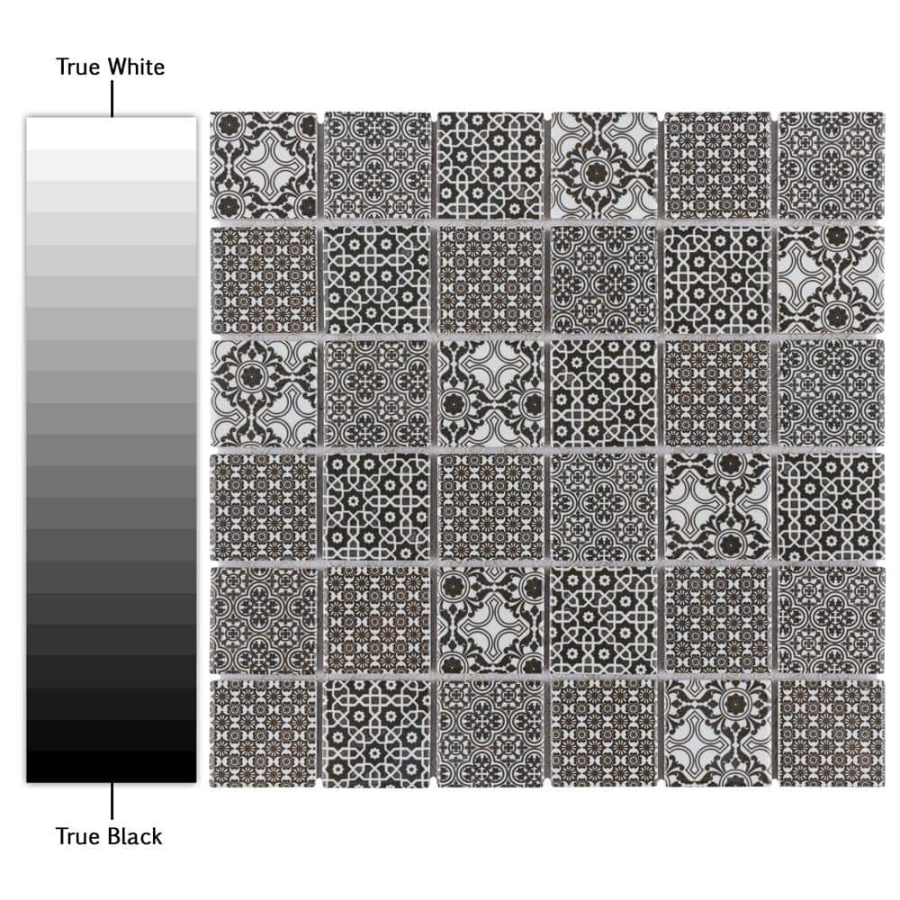Black and White Porcelain Mosaic Tile for Floor and Wall