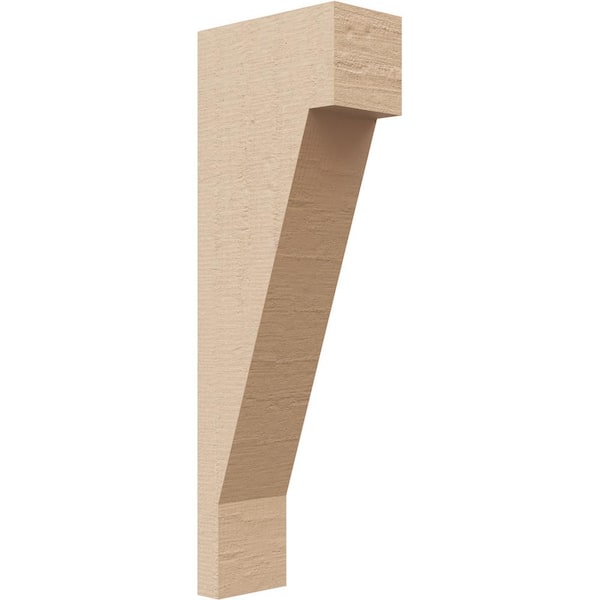 Ekena Millwork 2 in. x 12 in. x 4 in. Series 2 Thin Burlington Rough Cedar Woodgrain Timberthane Polyurethane Corbel, Primed Tan