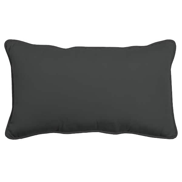 ARDEN SELECTIONS Oasis 24 in. Slate Grey Indoor/Outdoor Lumbar Pillow ...