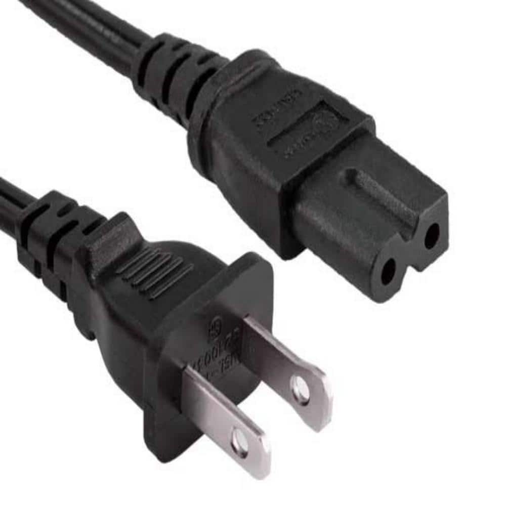 CableCreation 3 Feet 90 Degree 2-Slot Polarized Power Cord 18 AWG Angled IEC320 C7 to NEMA 1-15P Power Cable 0.9M/Black