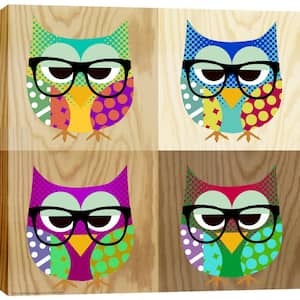 Owls in Glasses Mixed Media Wall Art