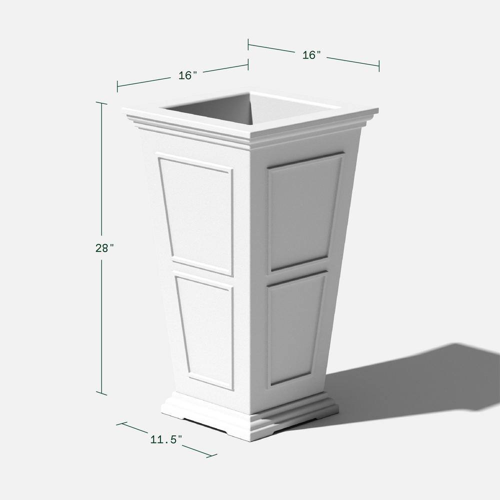 Veradek Brixton Tall 28-inch White Plastic Planter