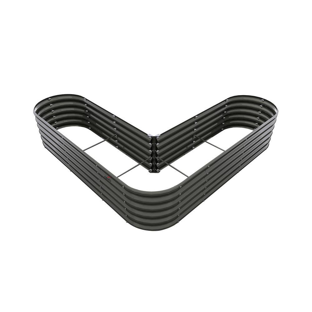 Heart-Shaped Galvanized Steel Garden Raised Bed 81 x 81 x 18 in. Large Plan