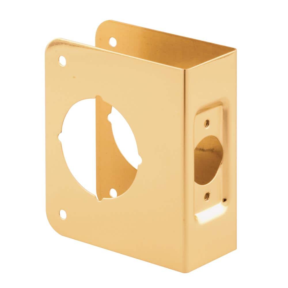 1-3/4 in. x 4-1/2 in. Thick Solid Brass Lock and Door Reinforcer, 2-1/8 in. Single Bore, 2-3/8 in. Backset price history on PriceWatchPro
