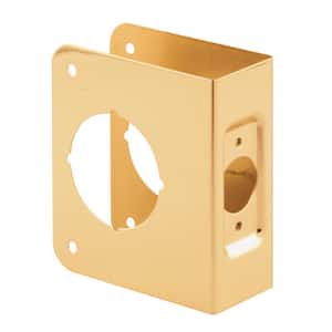 1-3/4 in. x 4-1/2 in. Thick Solid Brass Lock and Door Reinforcer, 2-1/8 in. Single Bore, 2-3/8 in. Backset