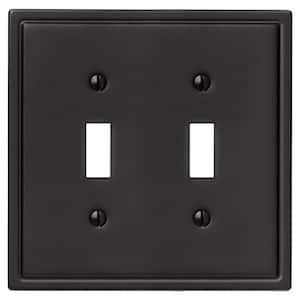 Sinclair Insulated 2-Gang Matte Black Toggle Stamped Steel Wall Plate