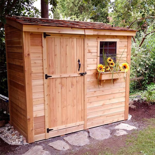Spacesaver 8 ft. x 4 ft. Western Red Cedar Single Door Shed