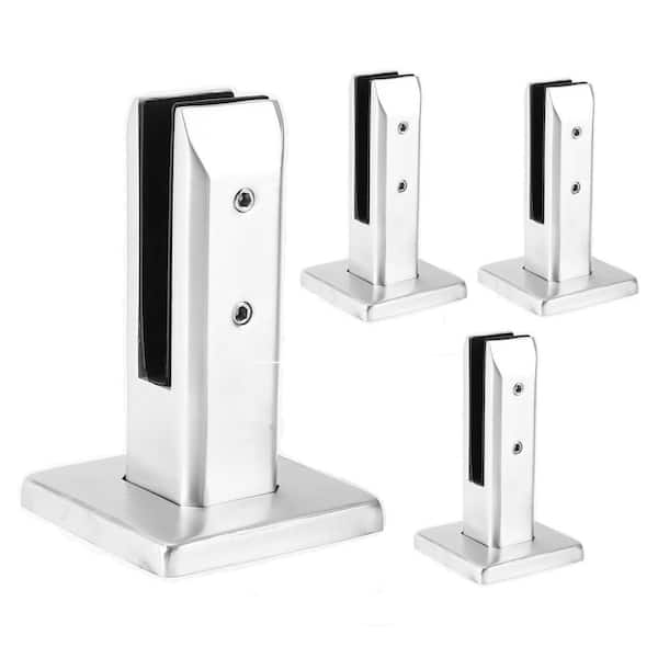 Afoxsos Stainless Steel 304 Glass Railing Post with Spigots System for Pool Fence and Balcony Silver 4 Pack