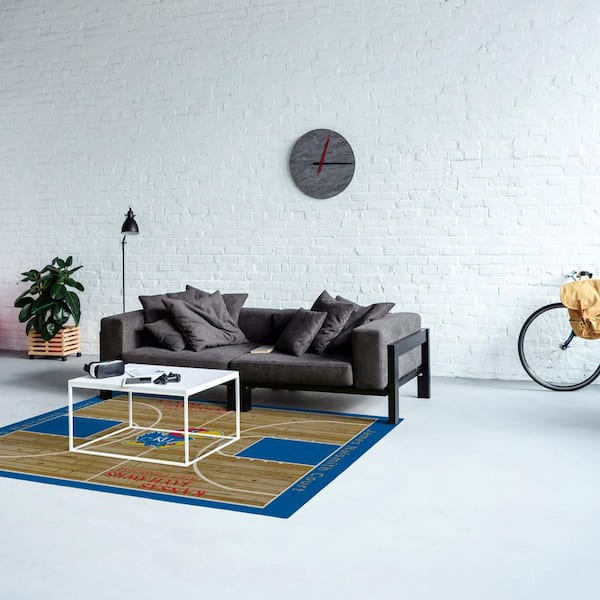 University of Kansas 6 ft by 8 ft Courtside Area Rug