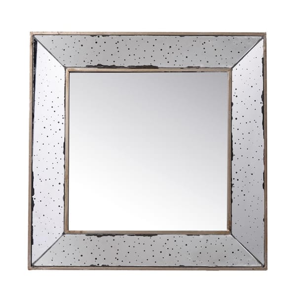 Unbranded 18 in. W x 18 in. H Square Framed Silver Mirror with Traditional Glass Design, Home Decor Accent Mirror for Living Room