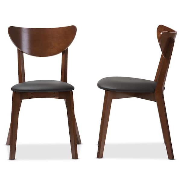 Baxton Studio Sumner Mid-Century Black Faux Leather and Walnut Brown Dining Chair - Set of 2 Baxton Studio Sumner Mid-Century Black Faux Leather and Walnut Brown Dining Chair - Set of 2