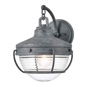 Eilat Aged Zinc Outdoor Hardwired Wall Sconce with No Bulbs Included