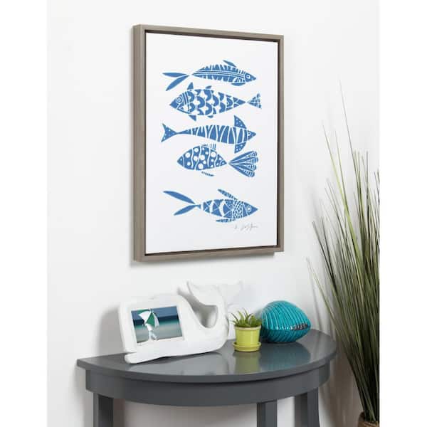 Sylvie "Fishes Blue" by Giuliana Lazzerini Framed Canvas Wall Art