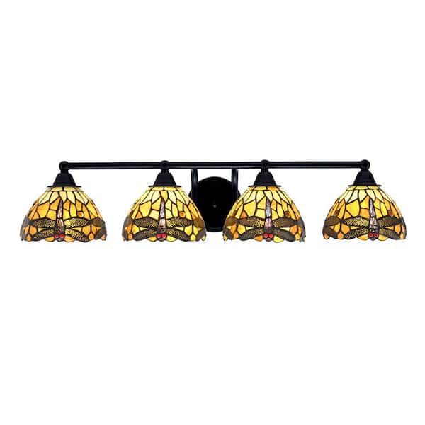 Unbranded Madison 32.5 in. 4-Light Matte Black Vanity Light