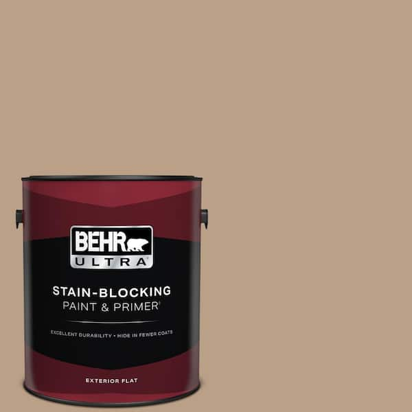 BEHR ULTRA 1 gal. #ICC-52 Cup of Cocoa Flat Exterior Paint & Primer