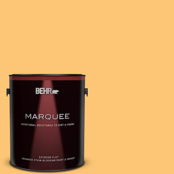 BEHR MARQUEE 1 gal. #BIC-42 Liquid Gold Flat Exterior Paint & Primer