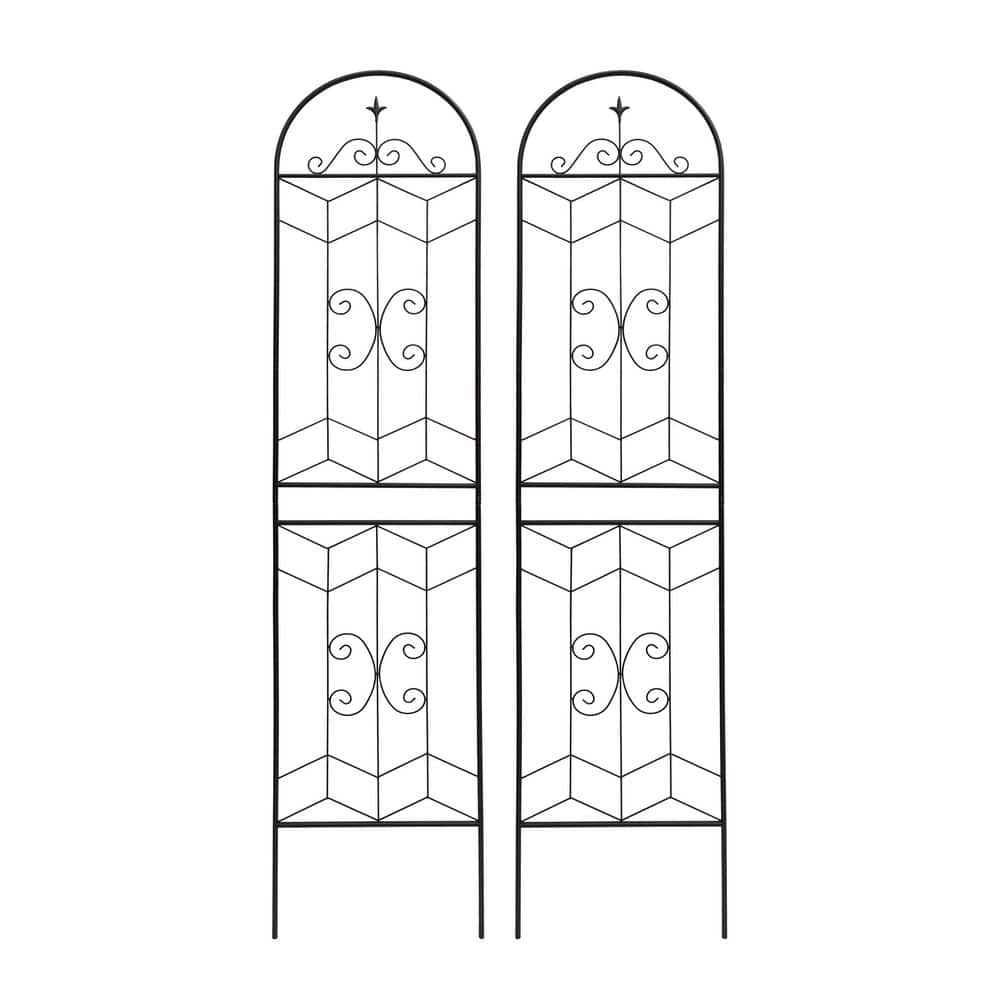 2-Pack 86.7 in. Metal Garden Trellis Rustproof Trellis for Climbing Plants Outdoor Flower Support Black price history on PriceWatchPro