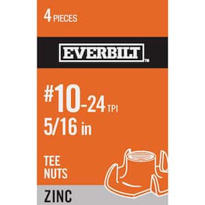 #10-24 Zinc Plated Tee Nut (4-Pack)