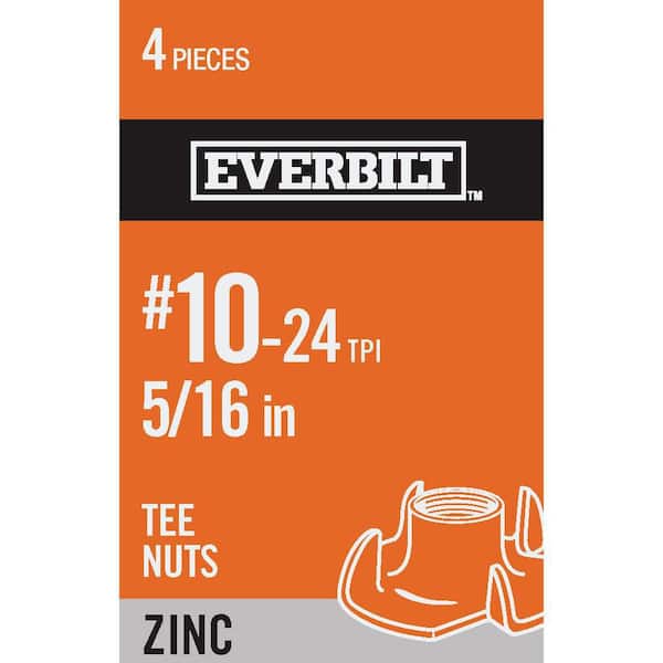 Everbilt #10-24 Zinc Plated Tee Nut (4-Pack)