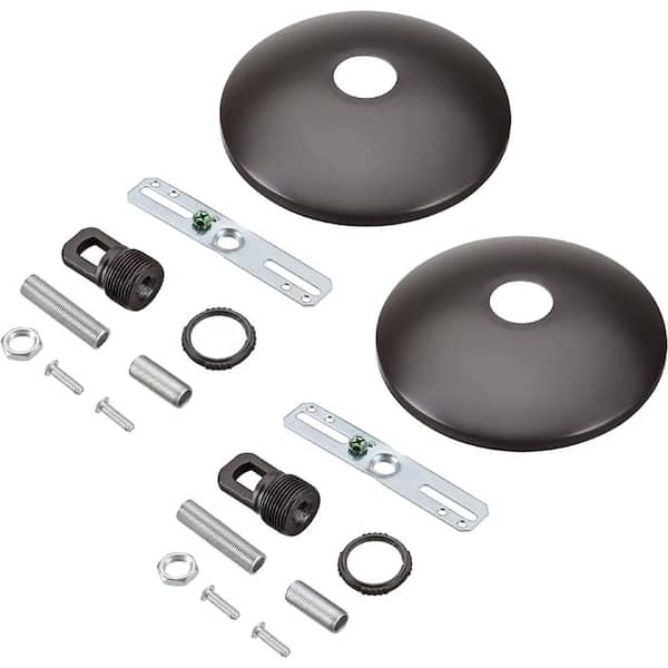 5 in. Dia with Collar Loop and 1 in. Center Hole, Oil Rubbed Bronze Finish, Chandelier Fixture Canopy Kit, (2-Pack)
