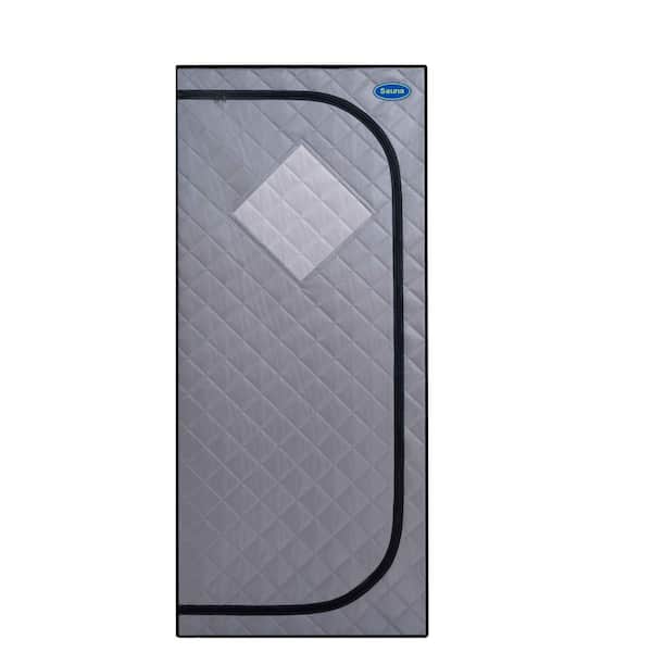 Portable Full Size 1-Person Infrared Sauna Tent with Heating Foot Pad Foldable Chair Reading Light and Controller