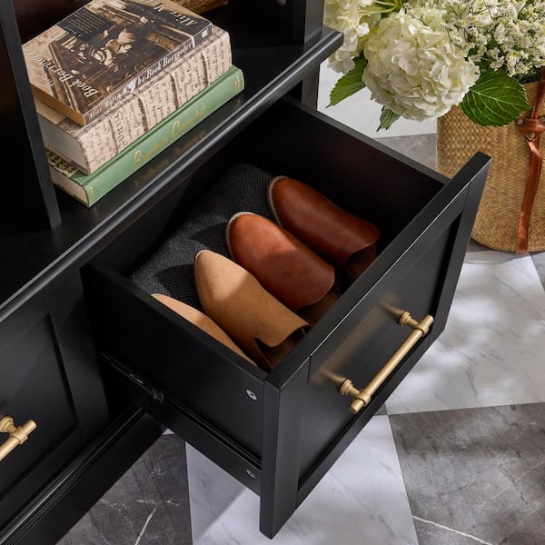 Home Decorators Collection - Dashby Black Hall Tree with Storage (54.5" W x 78.1" H)