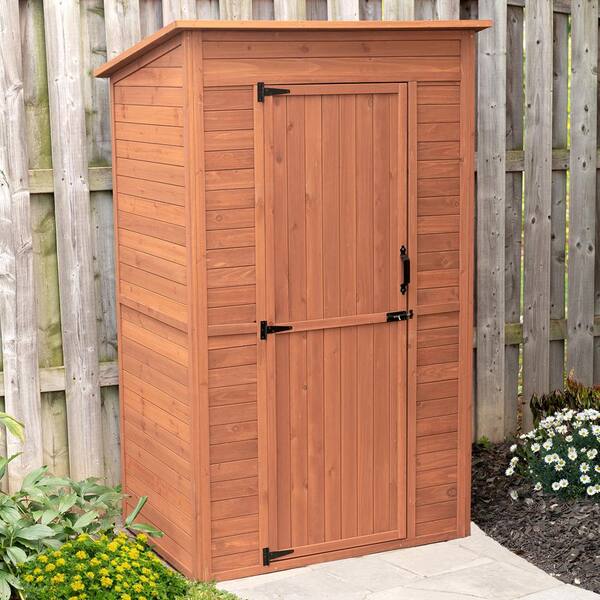 Leisure Season 48 In W X 35 In D X 75 In H Medium Brown Cypress Deep Storage Shed With Drop Table Dss8721 The Home Depot