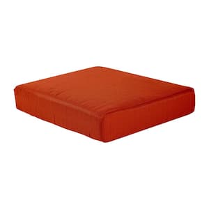 Charlottetown 23 in. x 19 in. CushionGuard Outdoor Ottoman Replacement Cushion in Quarry Red (2-Pack)