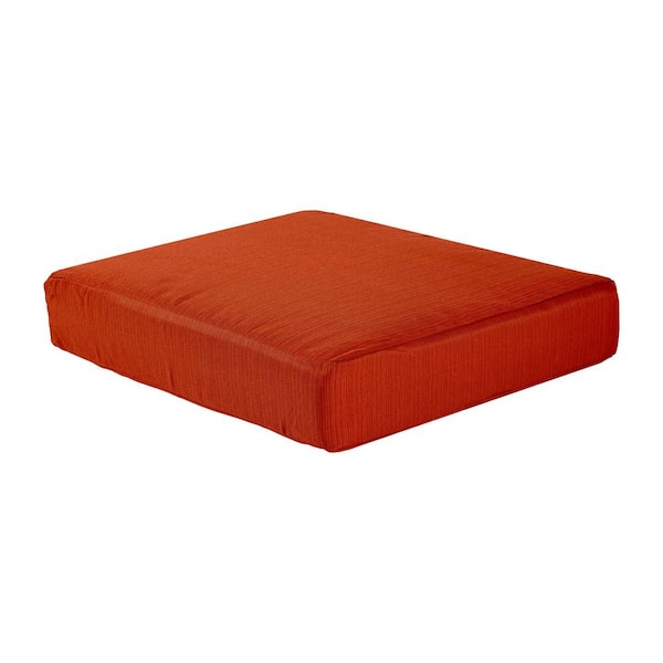 Hampton Bay Charlottetown 23 in. x 19 in. CushionGuard Outdoor Ottoman Replacement Cushion in Quarry Red (2-Pack)