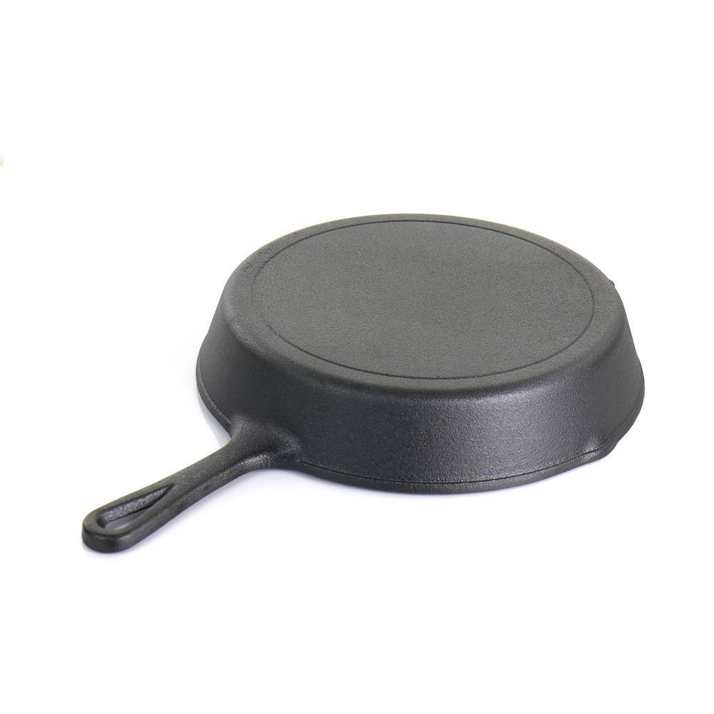 Pre-Seasoned 6 Piece Cast Iron Skillet Set with Lids and Red Silicone Holders