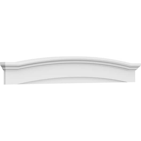 Ekena Millwork 74-in W x 10-1/2-in H x 2-3/4-in P Eyebrow Signature Urethane Pediment, Primed Tan