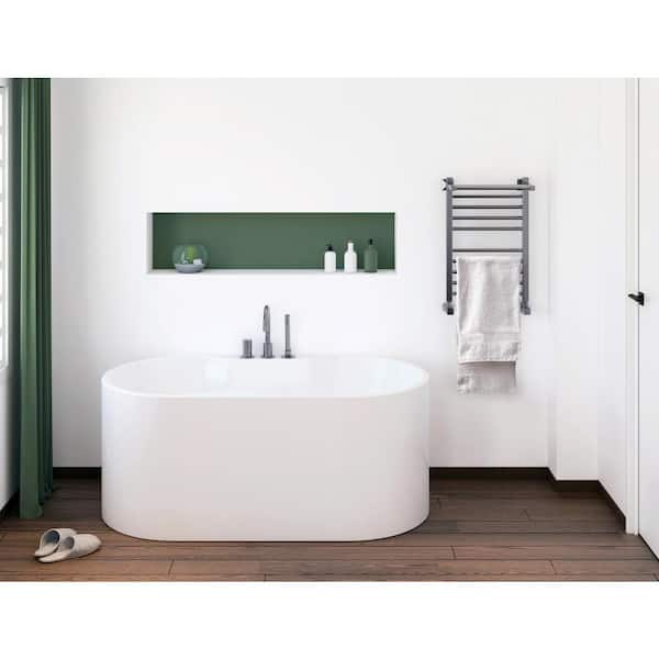 Palmer 56 in. Acrylic Flatbottom Freestanding Bathtub in White Palmer 56 in. Acrylic Flatbottom Freestanding Bathtub in White