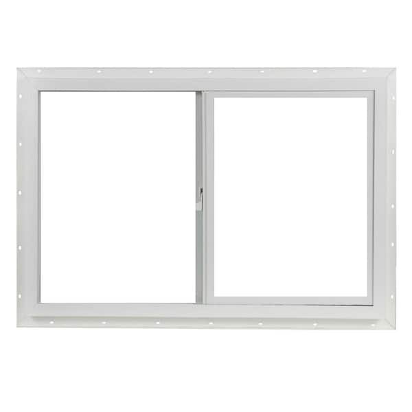TAFCO WINDOWS 35.5 in. x 23.5 in. Utility Left-Hand Single Slider Vinyl Window Single Glass and Screen - White