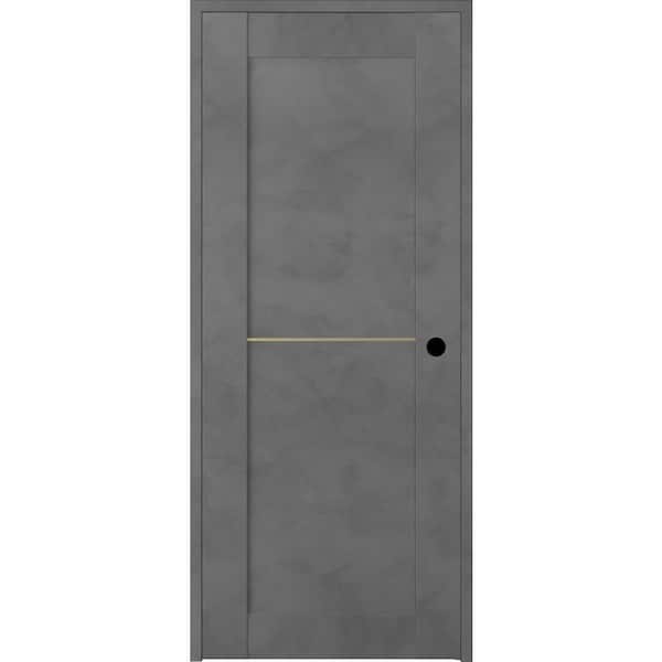 Belldinni Vona 07 1H Gold 32 in. x 80 in. Left-Handed Solid Core Dark Urban Textured Wood Single Prehung Interior Door