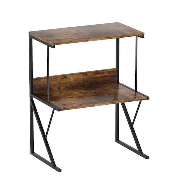 3-Tier Large Multi-Purpose Desktop Printer Stand and Office Organization Shelf Rustic Brown