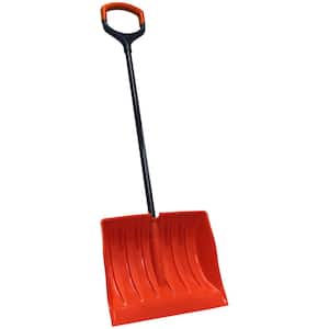 19" Poly Combination Snow Shovel With X-Large Shock Absorbing D-Grip