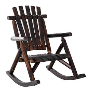 Brown Rocking Wood Adirondack Chair