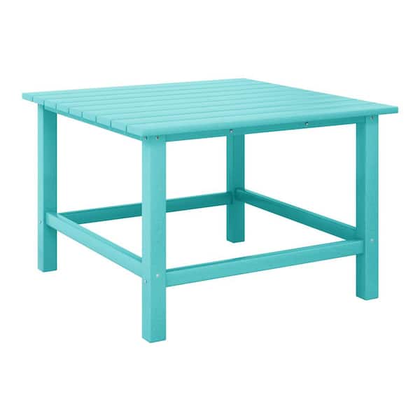 WESTIN OUTDOOR Childrens Laguna Outdoor Patio All Weather Fade Resistant Kids PolyPlastic 31 in.Square Picnic Dining Table in Turquoise