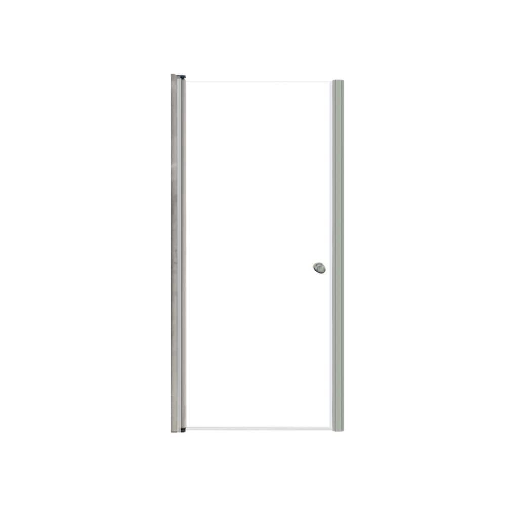 Lyna 32 in. W x 70 in. H Pivot Frameless Shower Door in Brushed Stainless with Clear Glass price history on PriceWatchPro