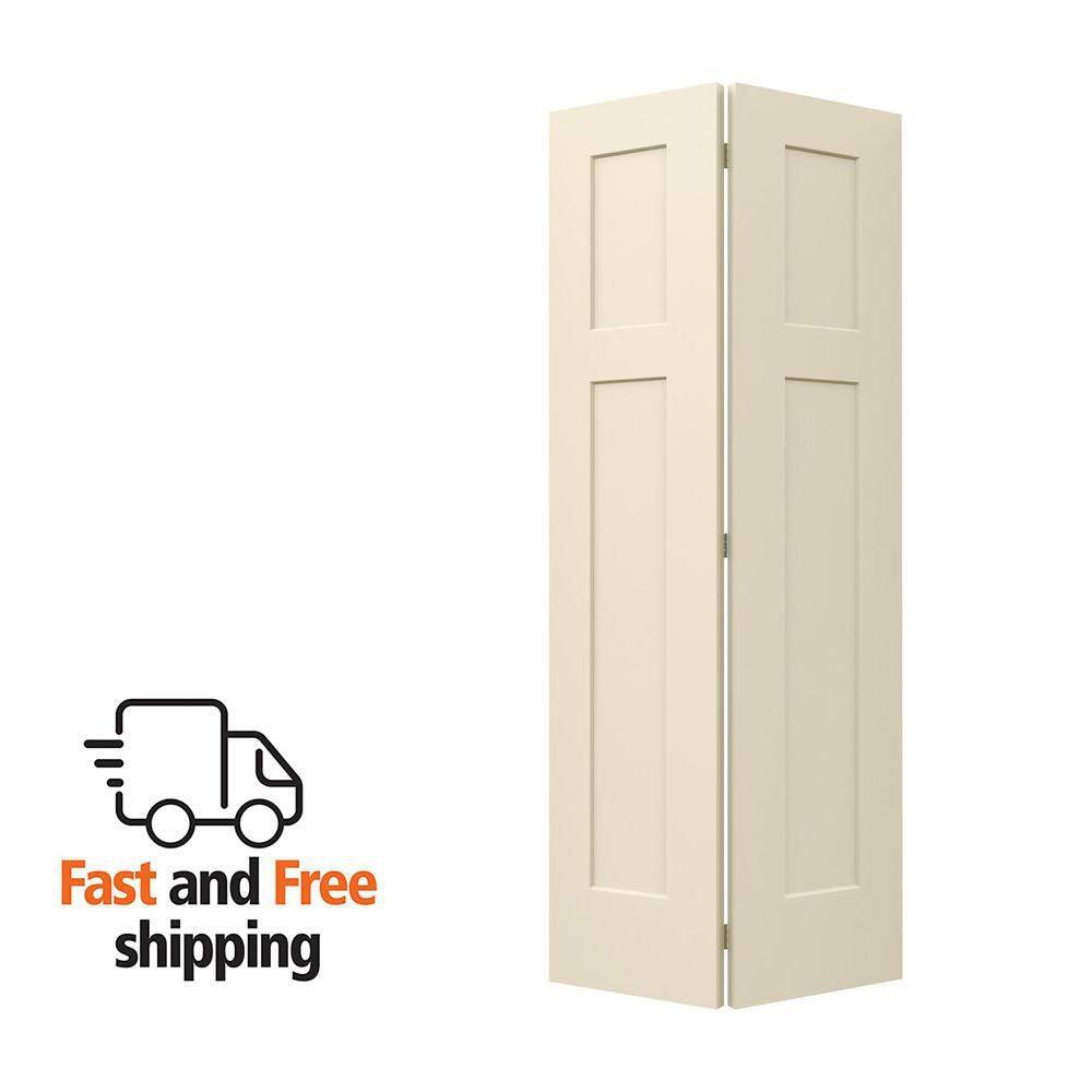 JELD-WEN 36 in. x 80 in. 3 Panel Craftsman Hollow Core Primed Molded ...