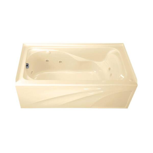 American Standard Cadet Integral Apron 5 ft. Whirlpool Tub with Left Drain in Bone