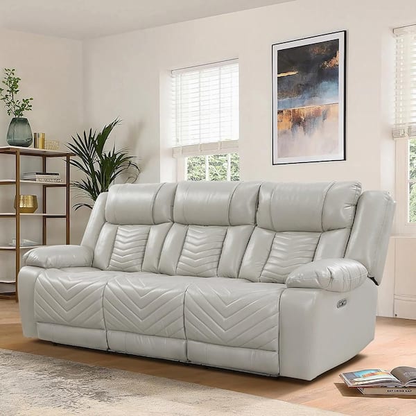 Lazzara Durant 87 in. W Pillow Top Arm Faux Leather Rectangle