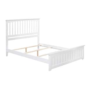 Mission White Queen Traditional Bed with Matching Foot Board