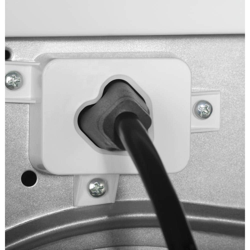White 4.1 cu. ft. Stackable Electric Dryer with Stainless Steel Drum