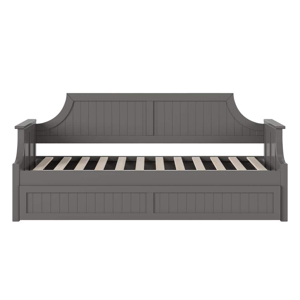 Cambridge Gray Twin Wood Daybed with Trundle and Storage