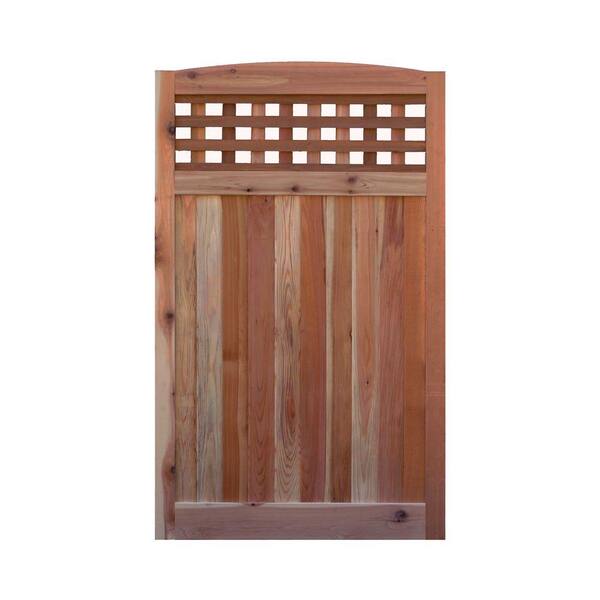 Signature Development 3.5 ft. H W x 6 ft. H H Western Red Cedar Arch Top Checker Lattice Fence Gate