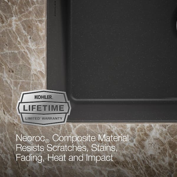 KOHLER Cairn Matte Graphite Granite Composite 33 .5 in. Double KOHLER Cairn Matte Graphite Granite Composite 33 .5 in. Double