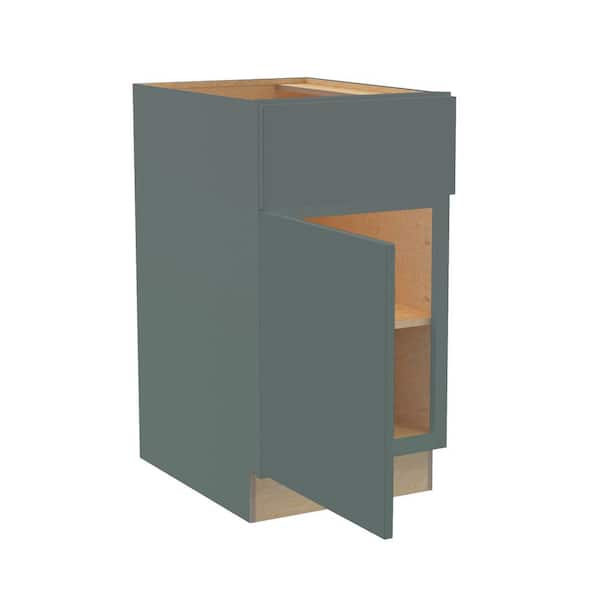 Hargrove 18 in. W x 24 in. D x 34.5 in. H Assembled Plywood Base Kitchen Cabinet in Verdant Green with Soft Close LH