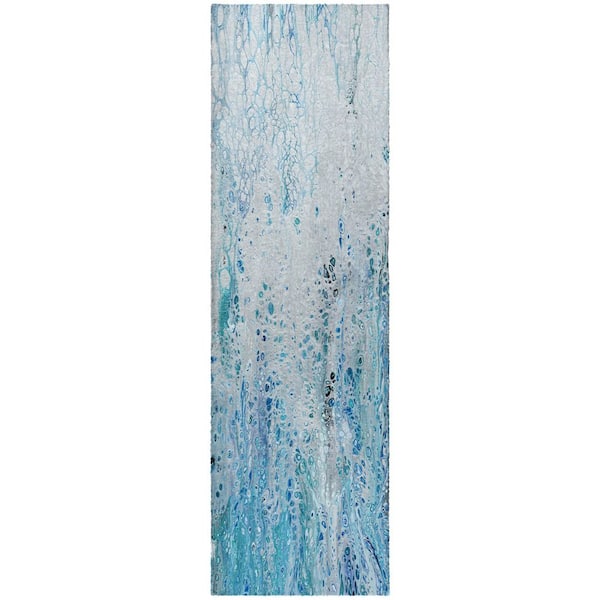 Dream Shag Premium Machine Washable Abstract ADS63 Shoreline 2 ft. x 7 ft. Runner Rug